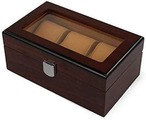 時計ボックス 時計収納 時計ケース 腕時計 木製収納 ディスプレイボックス ガラス サンルーフ ３スロット クラシック モダン ブラウン 父の日 敬老の日 ギフト