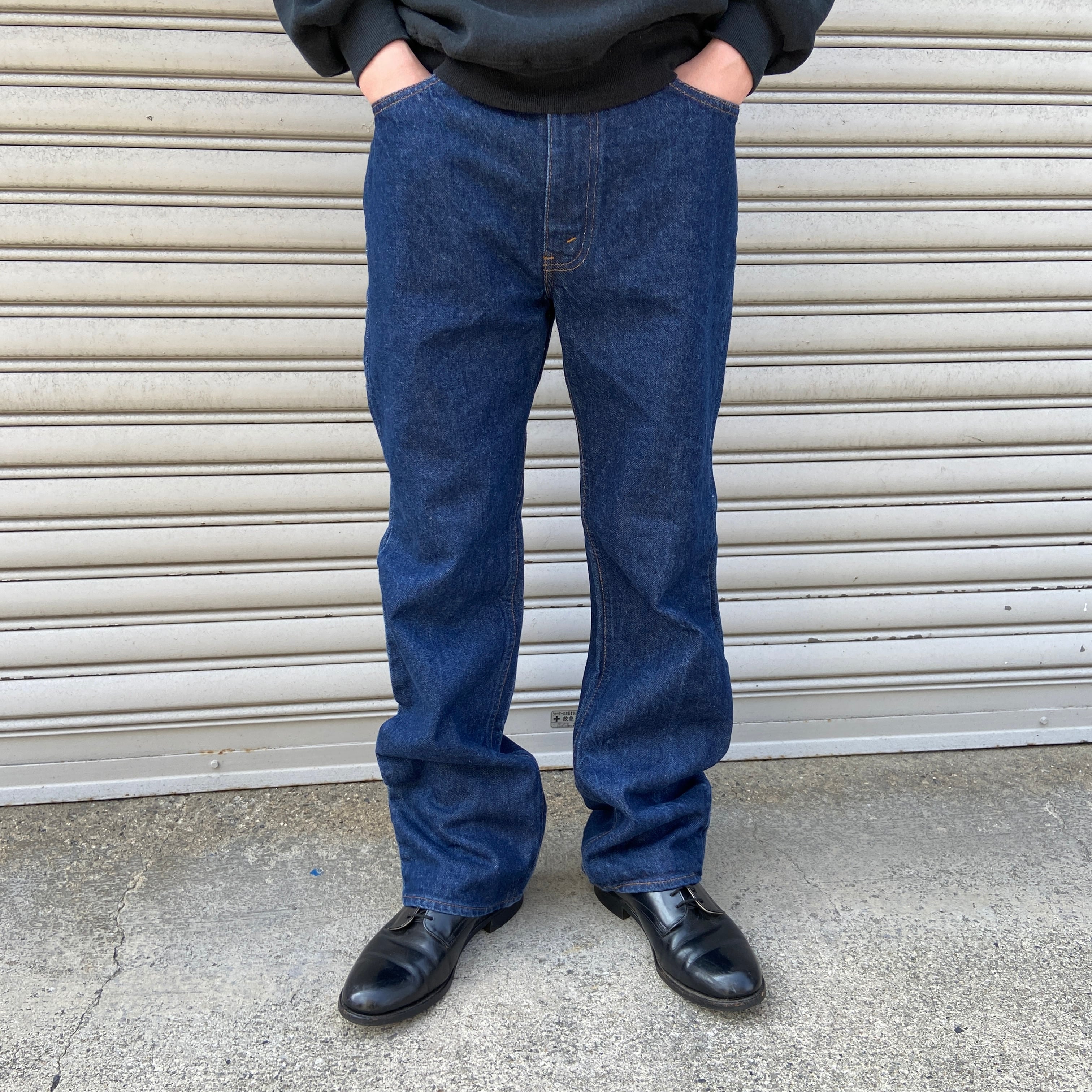 送料無料』90s USA製 Levi's 517 ブーツカット オレンジタブ 真紺 W34 ...