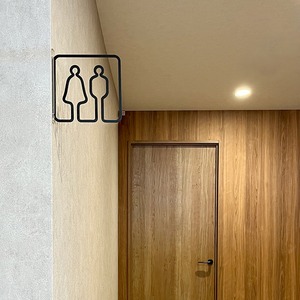 ツケレルン（3Wayピクトサイン）軽量 アクリル 突き出し 看板 （男女並び トイレサイン 01）3way-0003