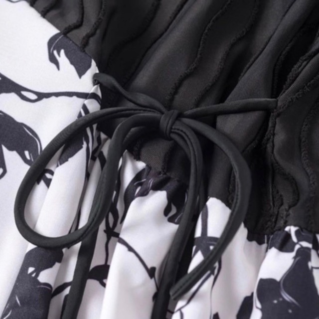 Asymmetric floral ruched one-piece C1604