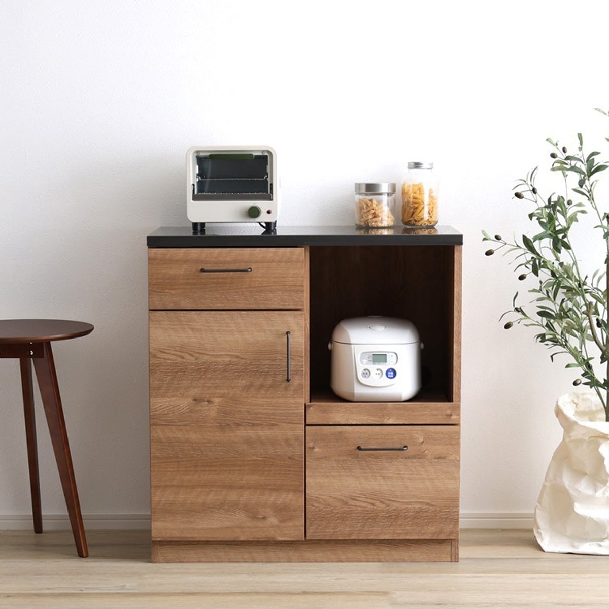 日本製 特殊鋼板を使ったキッチンカウンター(ドアタイプ) 80cm幅