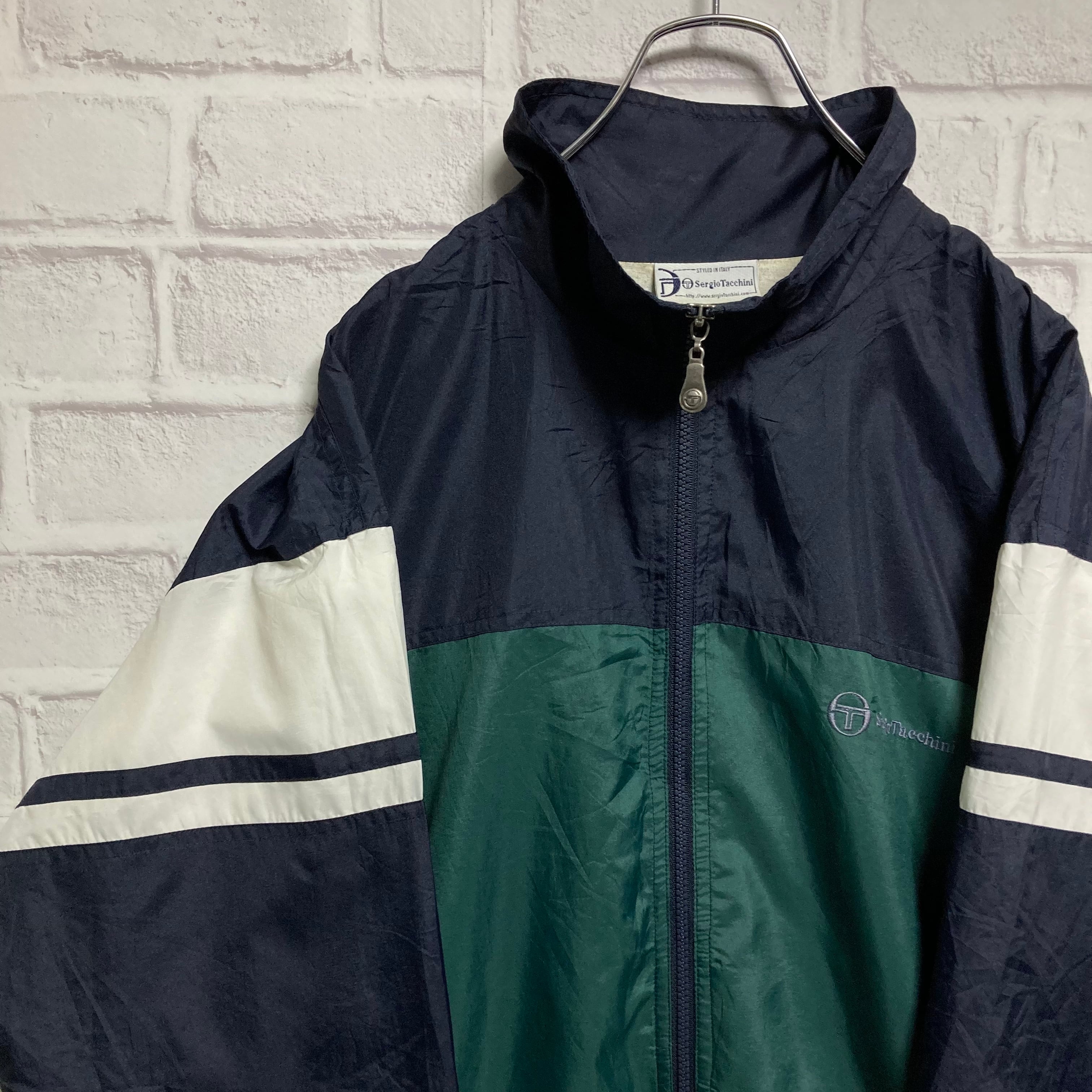 90S Sergio tacchini ライン ナイロンアノラックパーカー XL