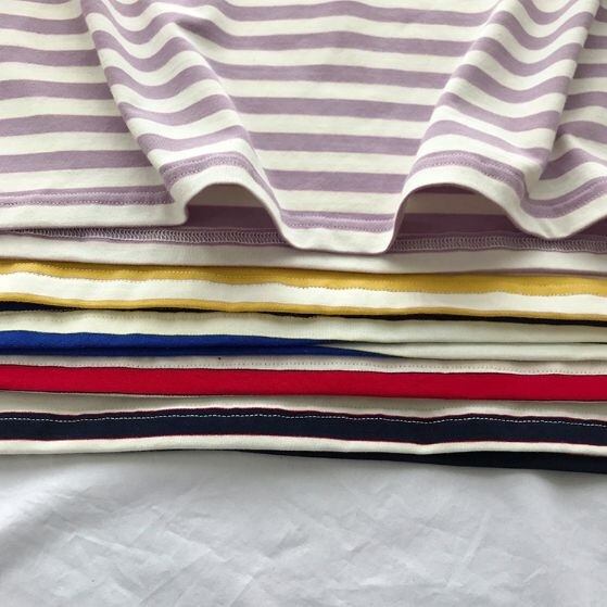 全4色 Tシャツ ボーダー バイカラー ラウンドネック ゆったり