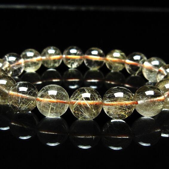 ルチルクォーツ ブレスレット 11mm タイチンルチルクォーツ タイチンルチル 一点物 メール便可 [M便 1/10] 111-48982