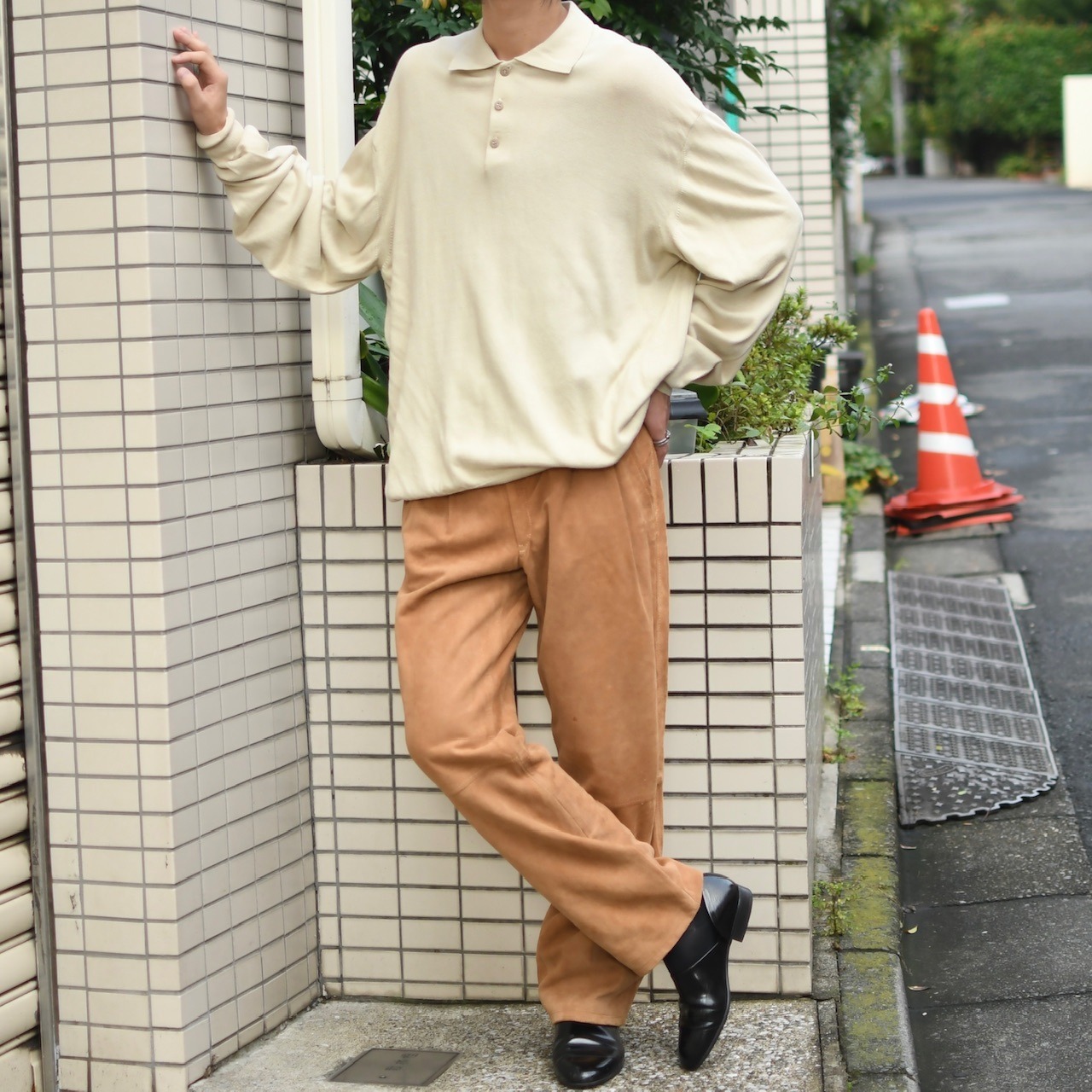 PRONT UOMO cotton rayon knit polo