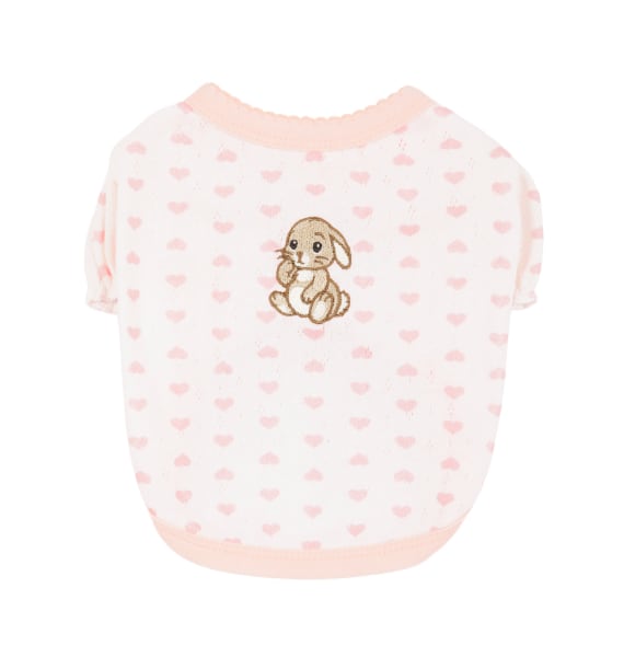 S/即納【Sallys】Bunny Puff Shirts（Baby Pink Heart）