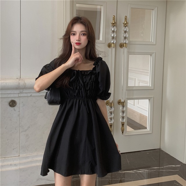 ふんわり袖 韓国ファッション 可愛い 綺麗系服 フェアリー ワンピース 75closet