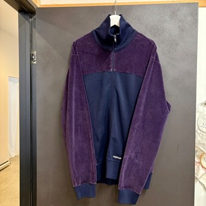古着 EURO トラックジャケット パープル ネイビー コーデュロイ メンズ