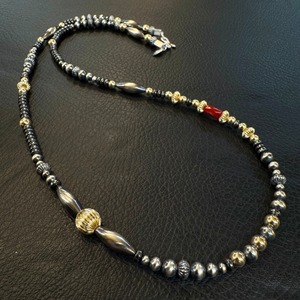 ブライト（Bright）ネックレス（Wave S Hematite）血赤珊瑚 55cm