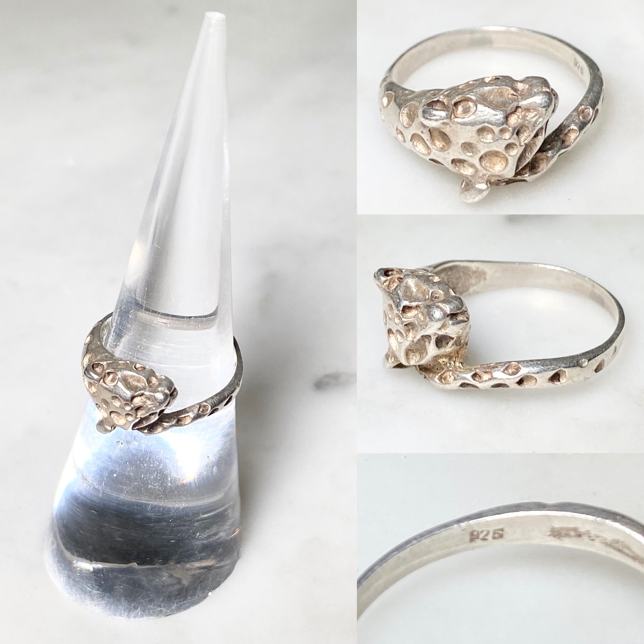 vintage silver panther ring