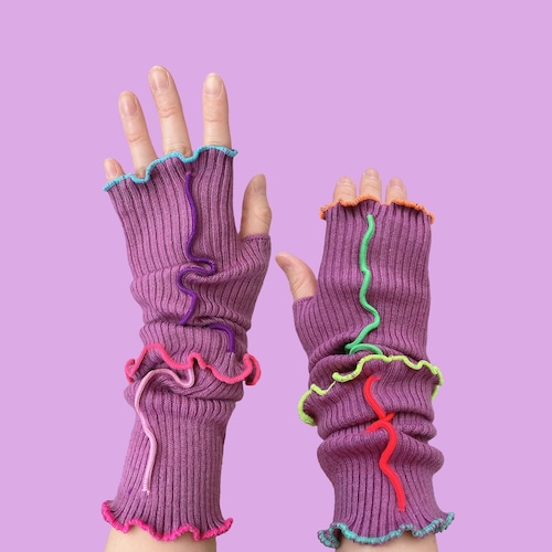 【solmu × HITOTSUDAKE】arm warmer（purple）