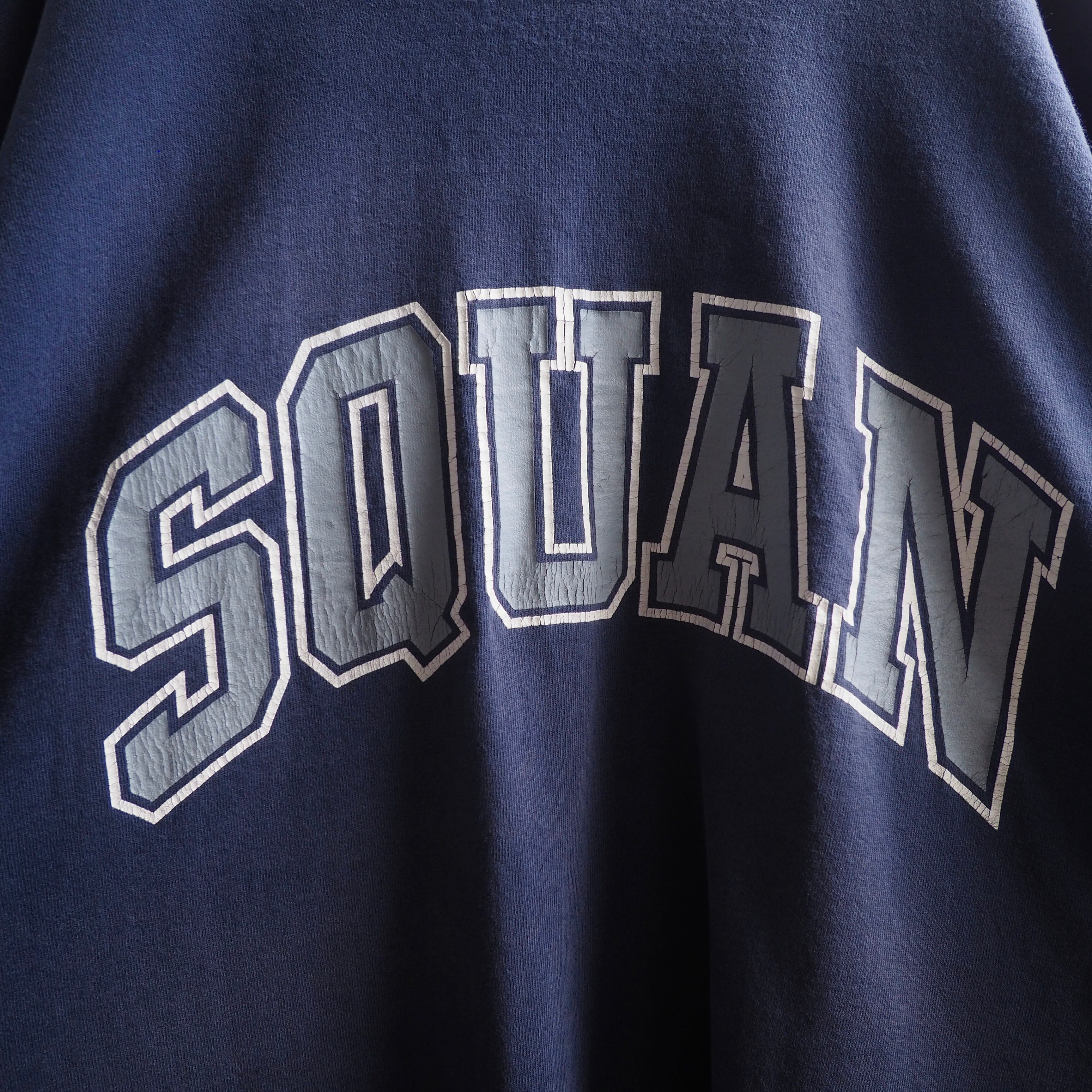 1990s ” Fruit of the room ” ” SQUAN ” Aging printed Faded Body vintage loose Tee (made in Usa)
