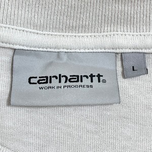 【Carhartt】NELSON T-SHIRT ネルソンTシャツ ナチュラル色 L 半袖 ワンポイント スクエアラベル カーハート US古着