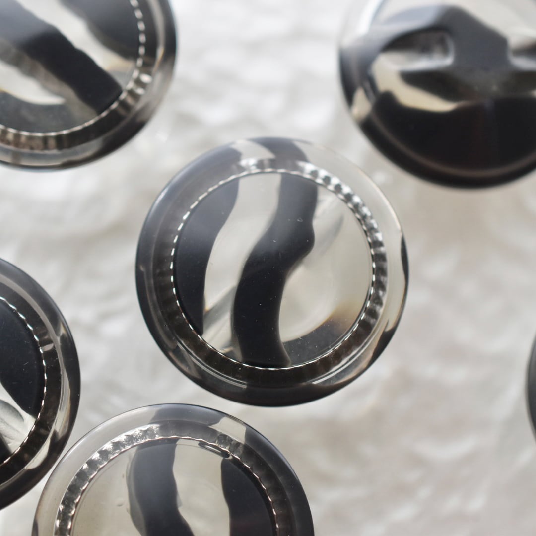 シルバーリング×クリアブラックマーブル 20㎜