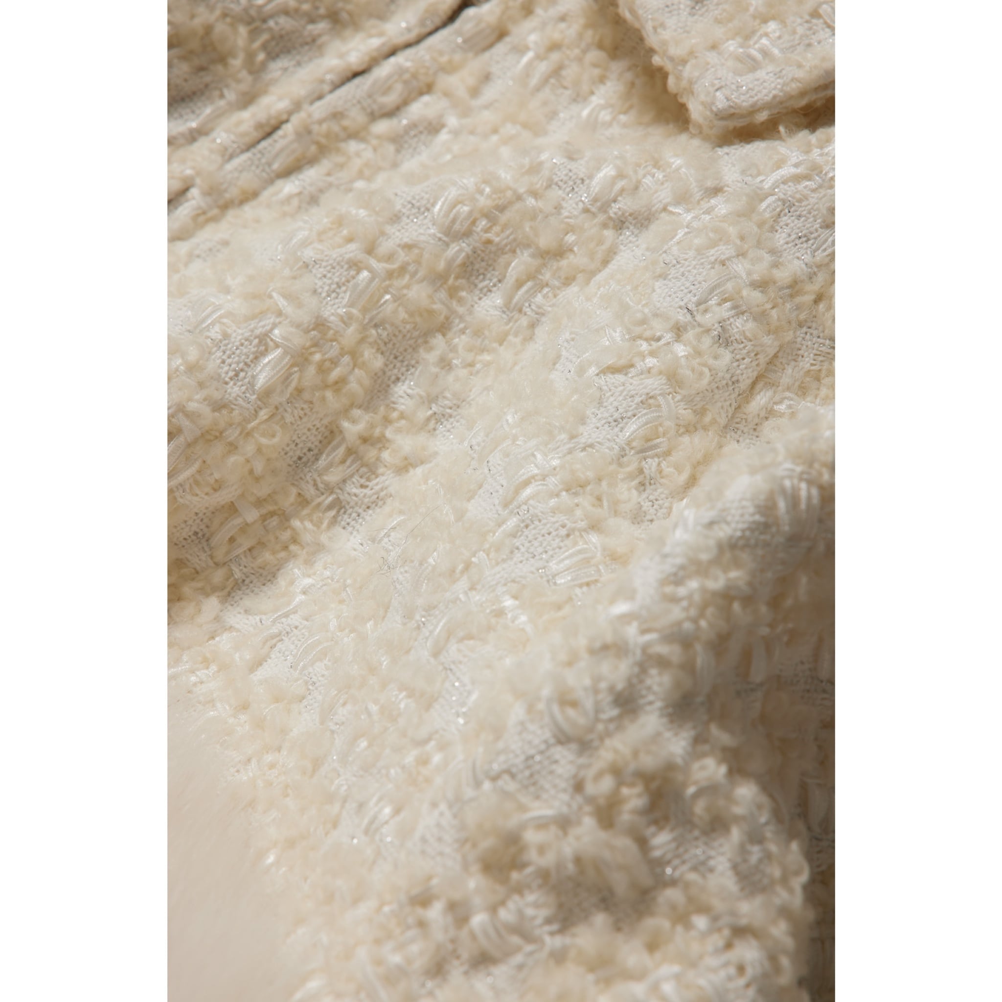 【完売品】 cccmalie シーマリー 新品ポケットファーブルゾン白色ツイード ポケットファーブルゾン | cccmalie