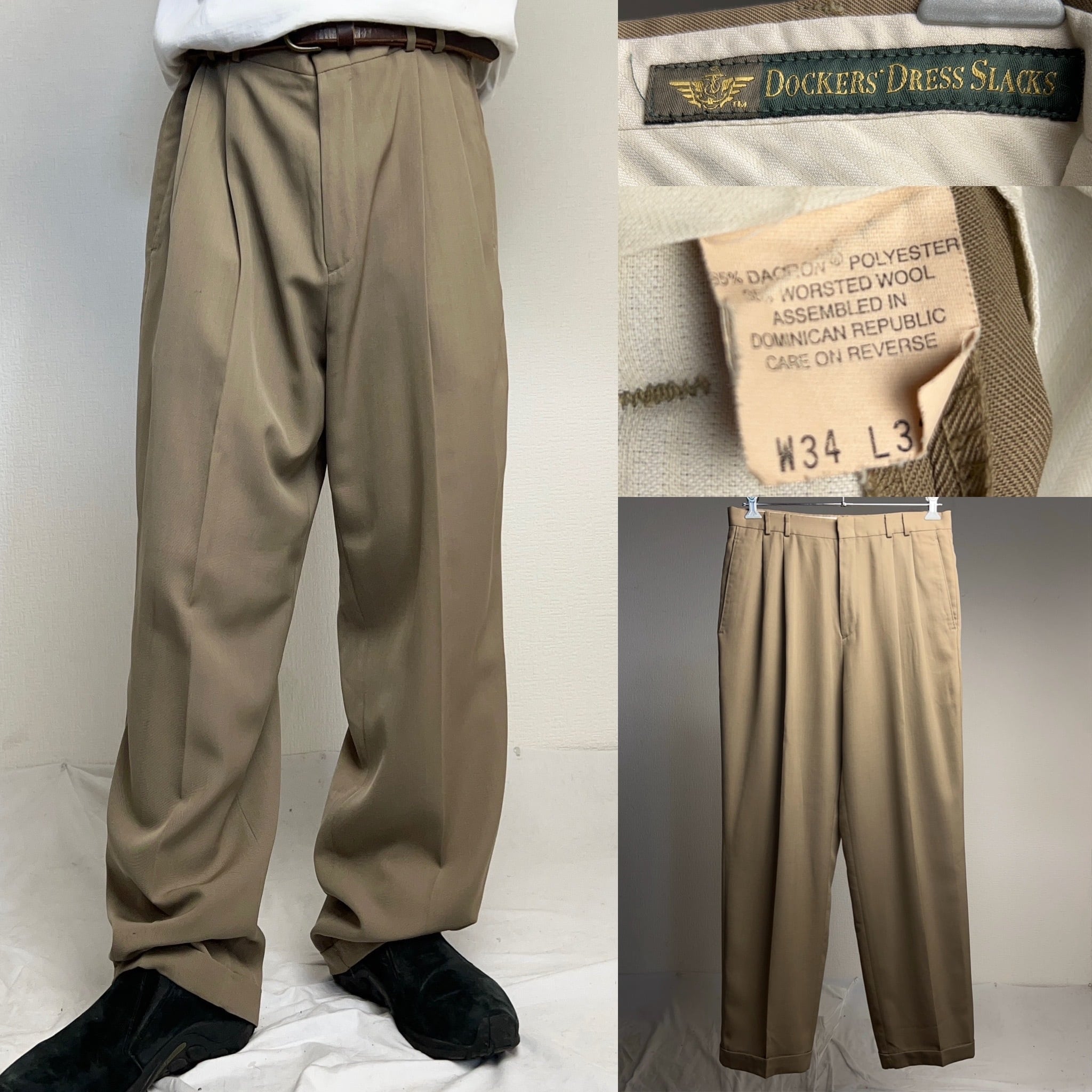 dockers リーバイス パンツ 希少カラー 90's Levi's DOCKERS DRESS SLACKS 2tuck Poly×Wool Slacks 90