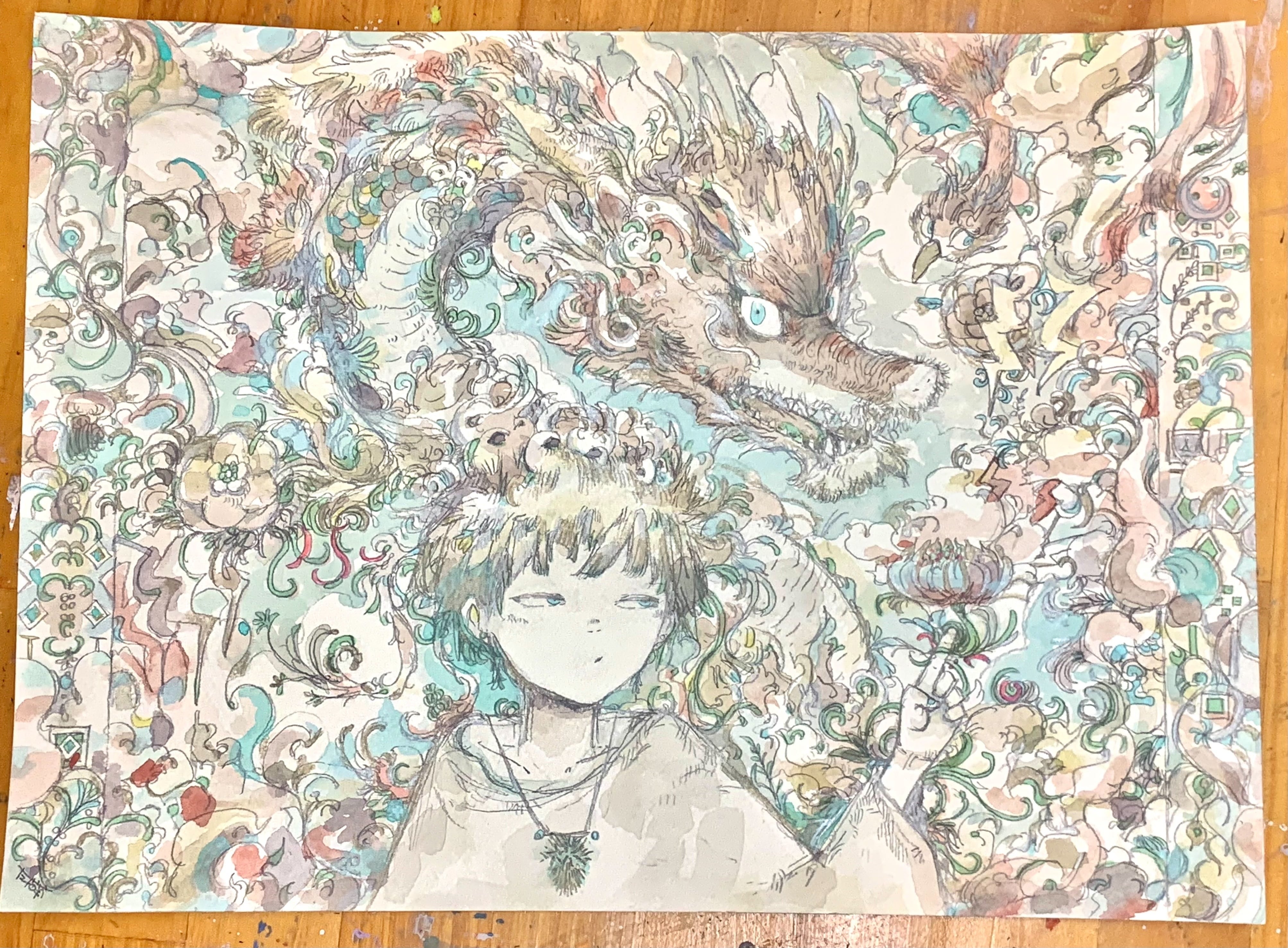 原画】龍のように強くしなやかに | 左猫背の絵のお店