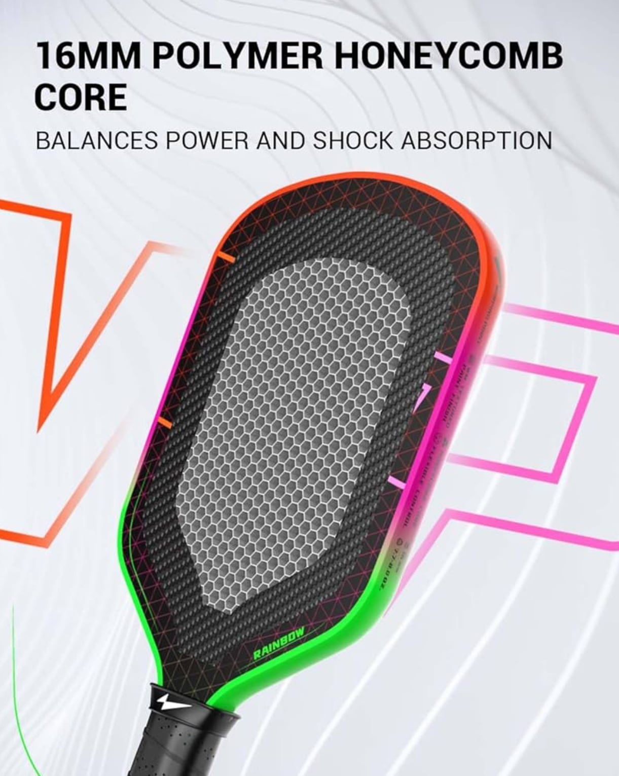 GEN3パドルNEONの進化版】Warping Point Rainbow Pickleball Paddle