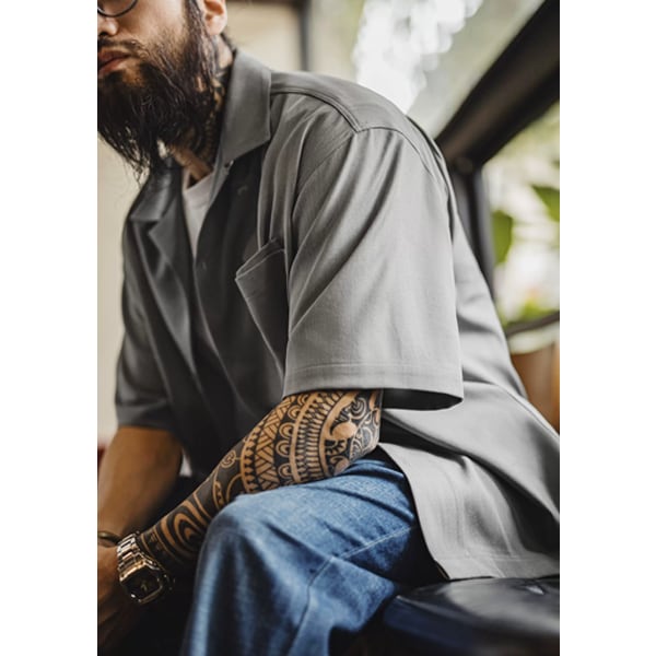 Front pocket design shirt P696