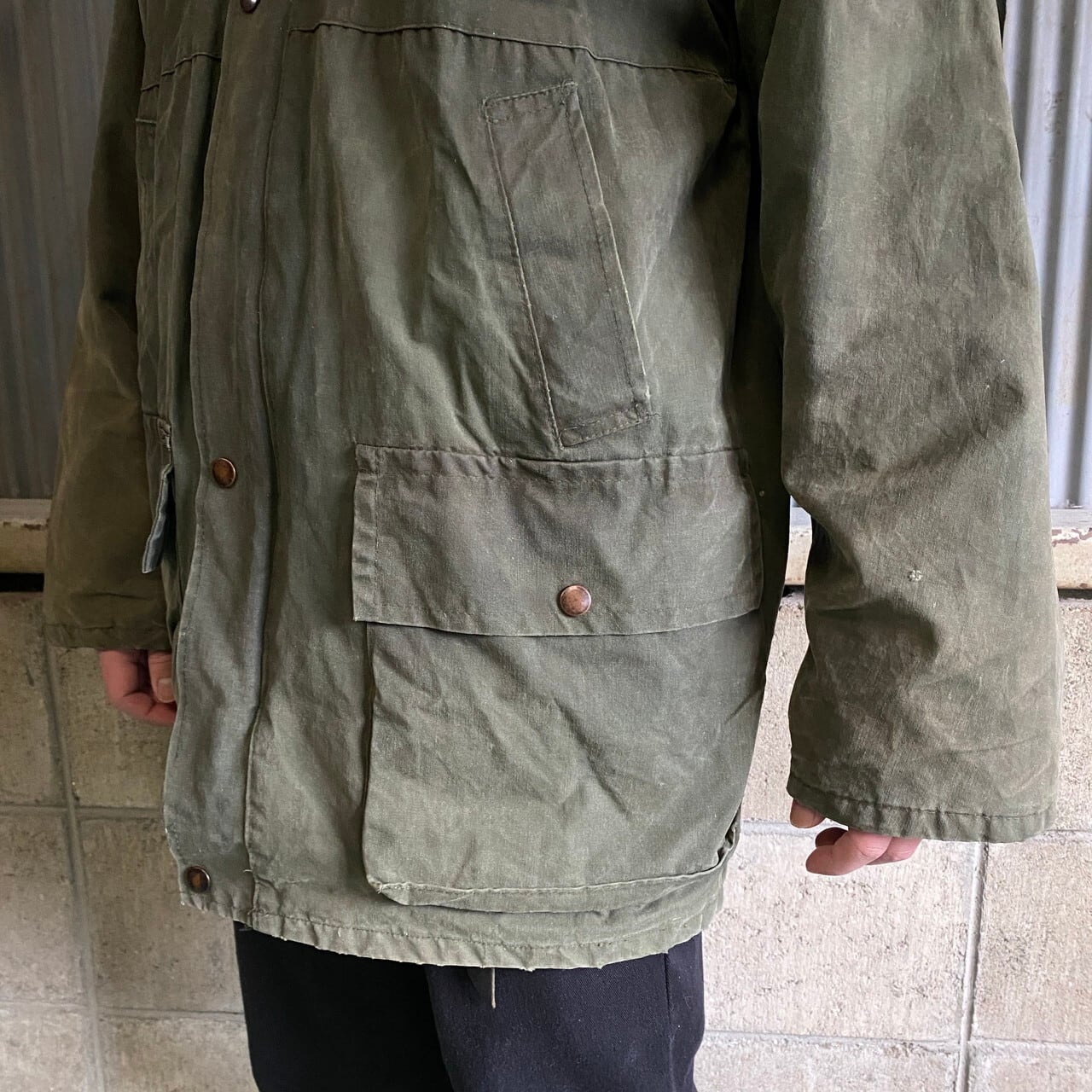 OLD 古着 フライトジャケット ダブルカラー カーキ 中綿 46 wjk - ダブルジェイケイ wjk ジャケット N-3B フライトジャケット