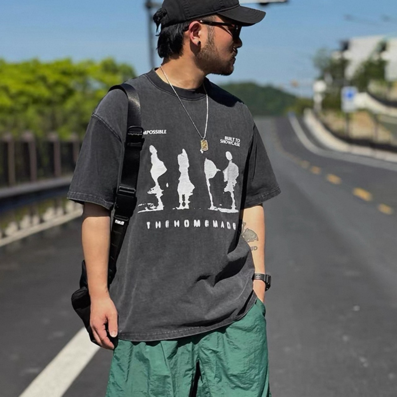 Washed silhouette graphic tee 1433 - 1