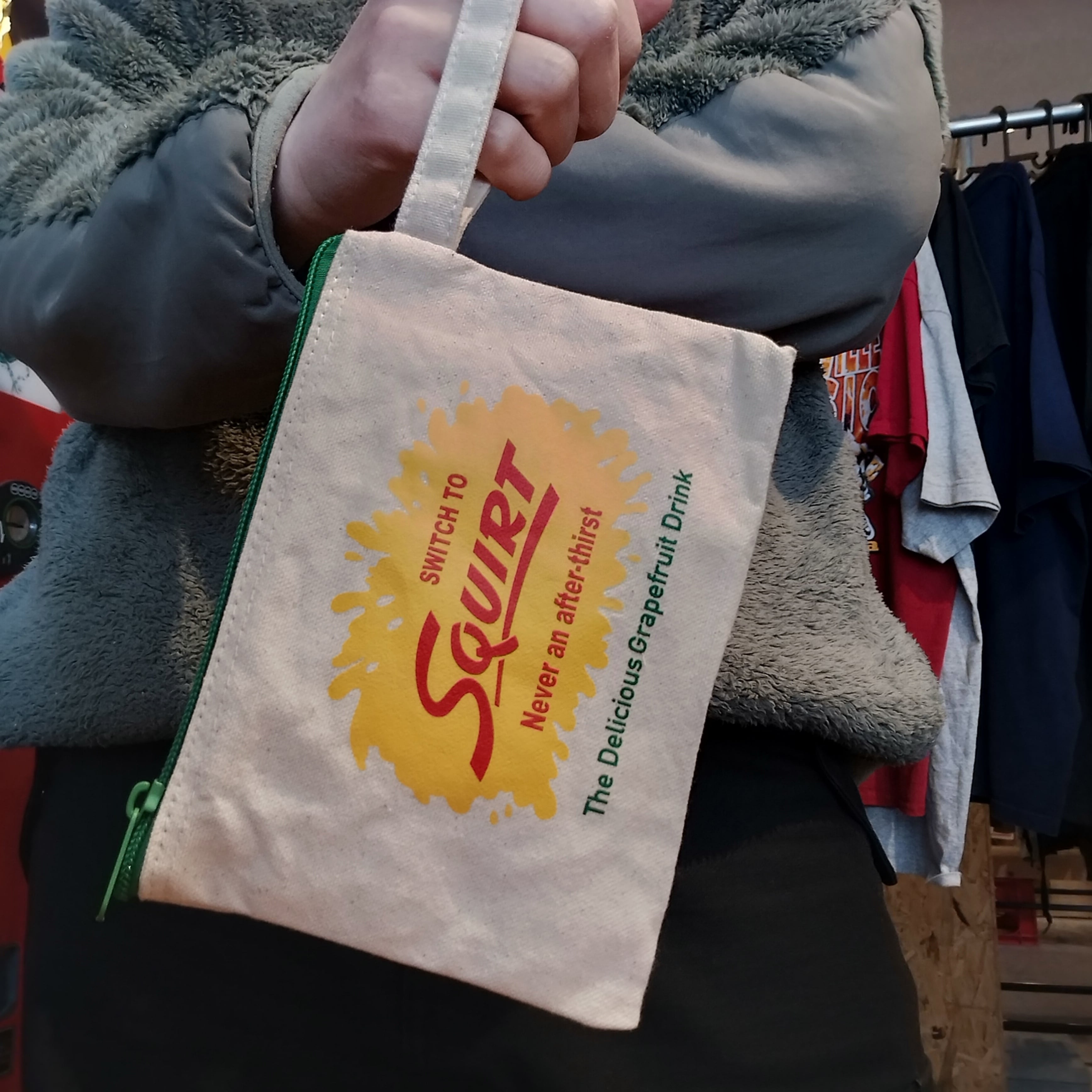 USアドバタイジング コットンミニポーチ◆/グリーン◆アメリカン雑貨 小物入れ