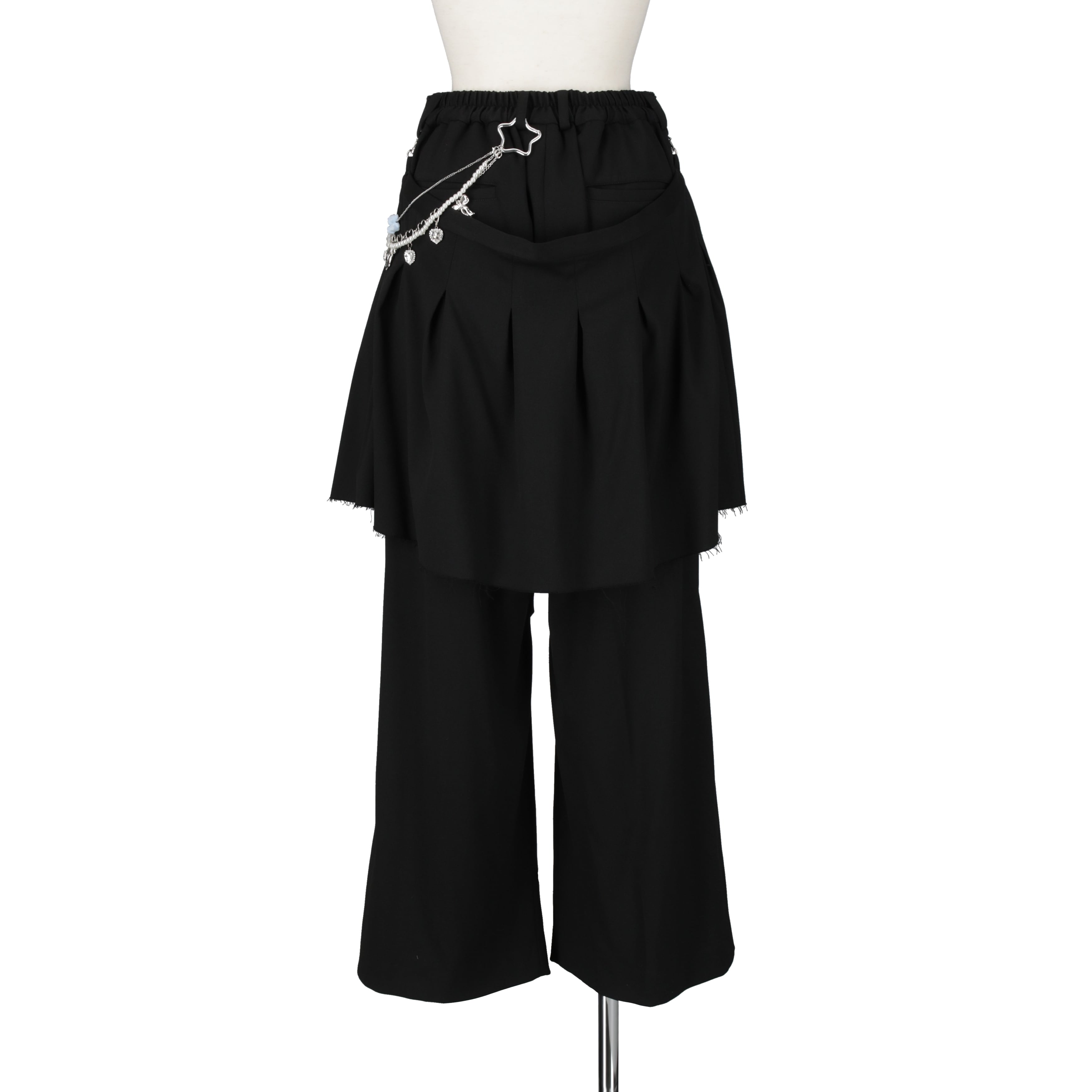 スリットレイヤードスラックス　BLACK