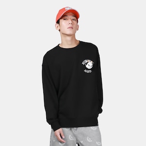 送料無料 【HIPANDA ハイパンダ】男女兼用 十二支 丑年 クルーネック スウェット トレーナー UNISEX  OX YEAR CREW NECK SWEAT SHIRT / BLACK