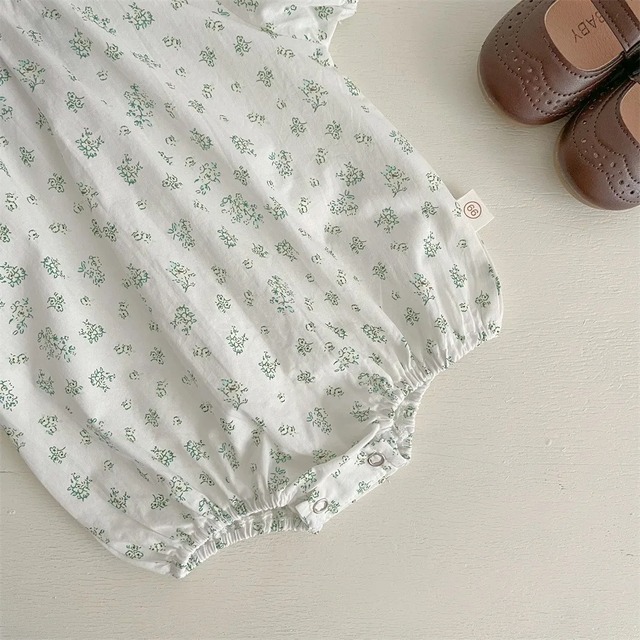 piping back ribbon rompers ｜ ロンパース  パイピング リボン 女の子 男の子 新生児