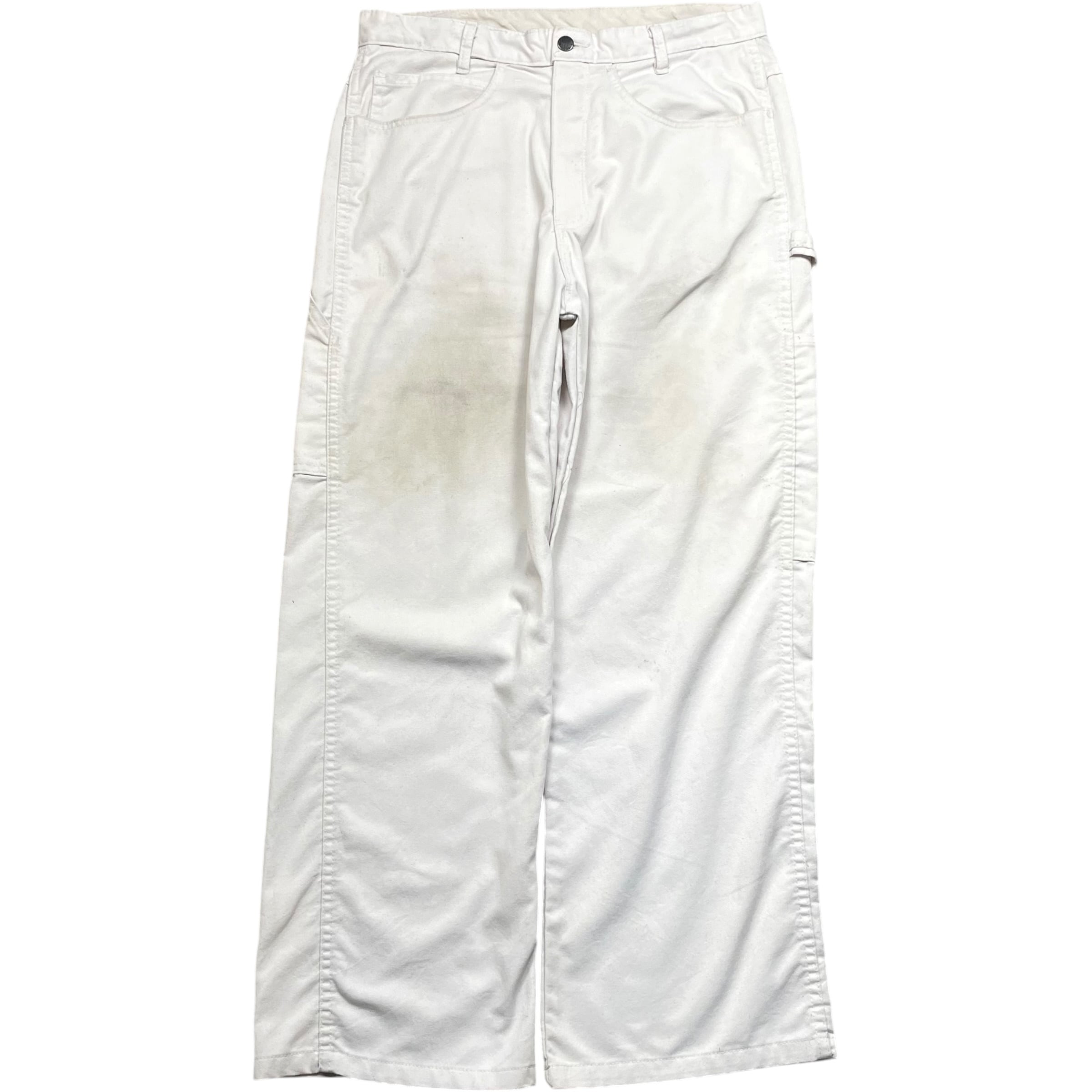 《実寸 W34 L28》 Dickies ディッキーズ ペインターパンツ ワークパンツ ホワイト フェード ワンポイントロゴ no.10284