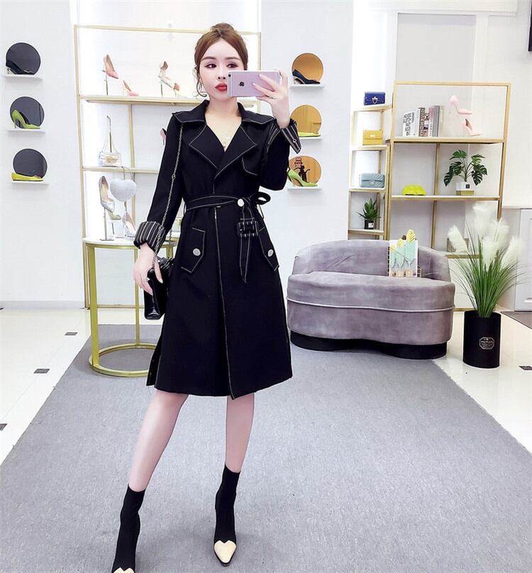 今から買い足すならこの1枚 韓国ファッション トレンチコート 中・長セクション ヘプバーンスタイル