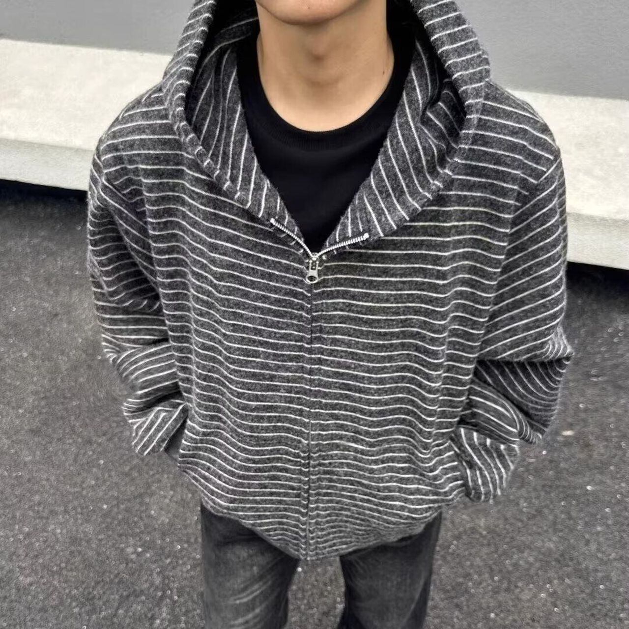 Striped hooded sweatshirt(MT1710)