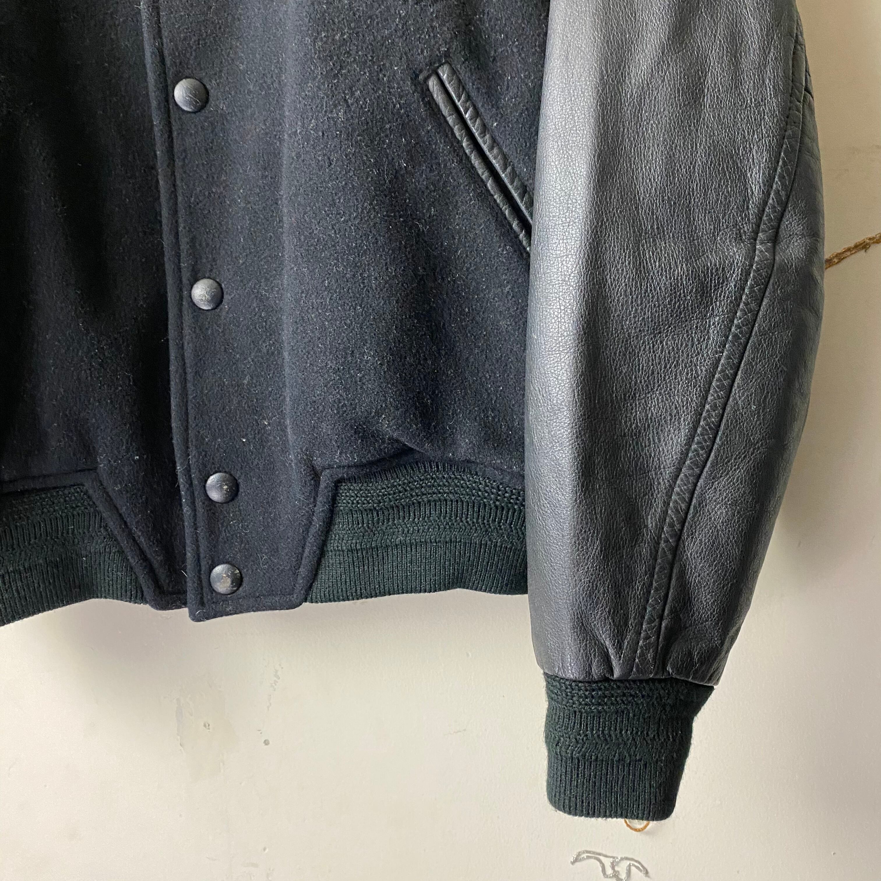 vintage DOMON leather sleeves all black blouson | NOIR ONLINE vintage DOMON leather sleeves all black blouson | NOIR ONLINE