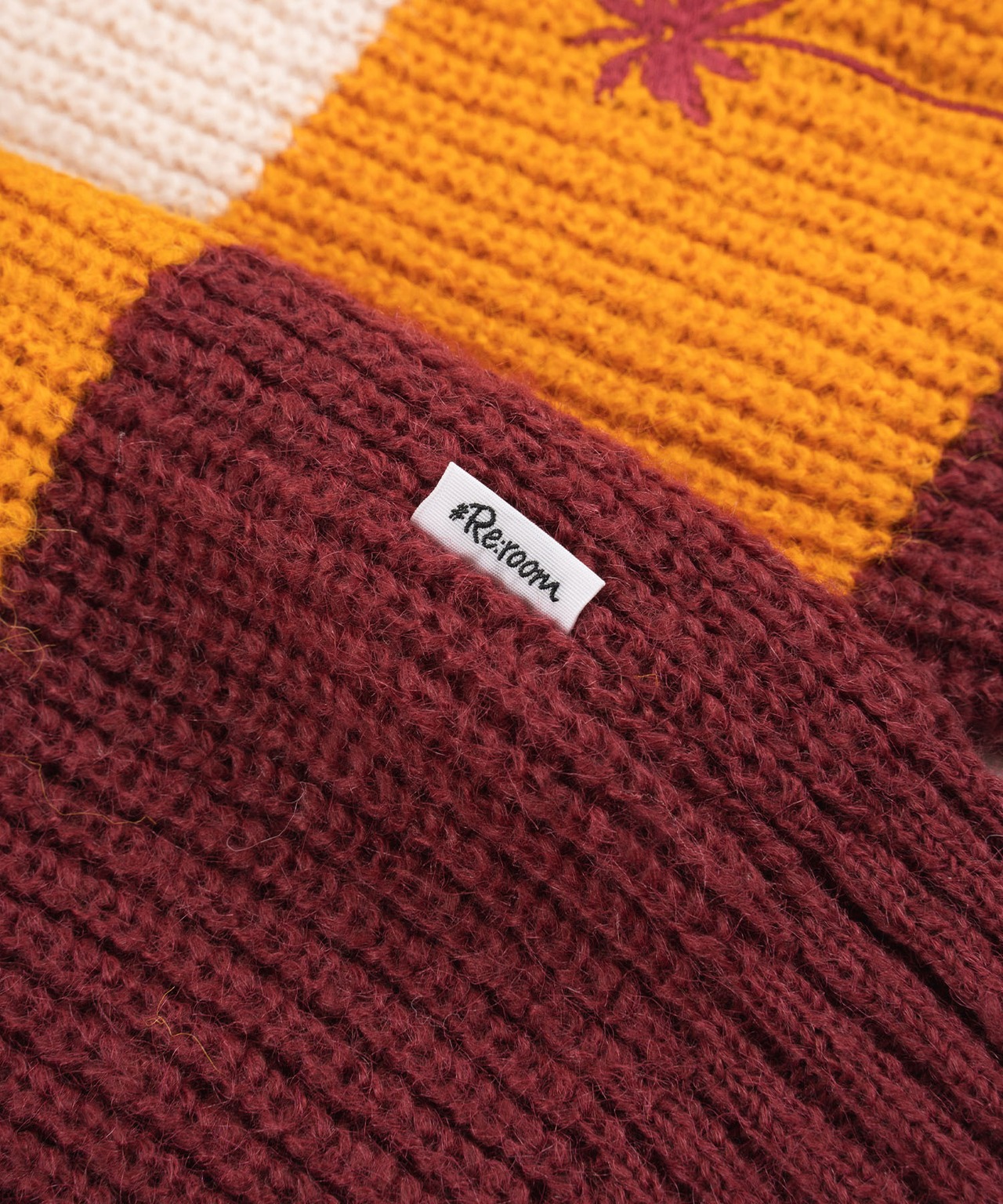 【#Re:room】WOOL COLOR BORDER MOHAIR CREW KNIT［REK113］