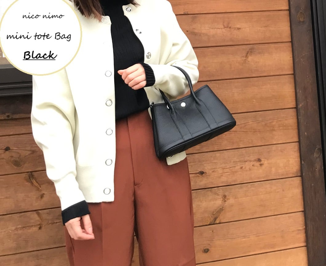 ☆本革ミニトートバッグ ☆絶対的ブラック☆ 本革 leather 高級