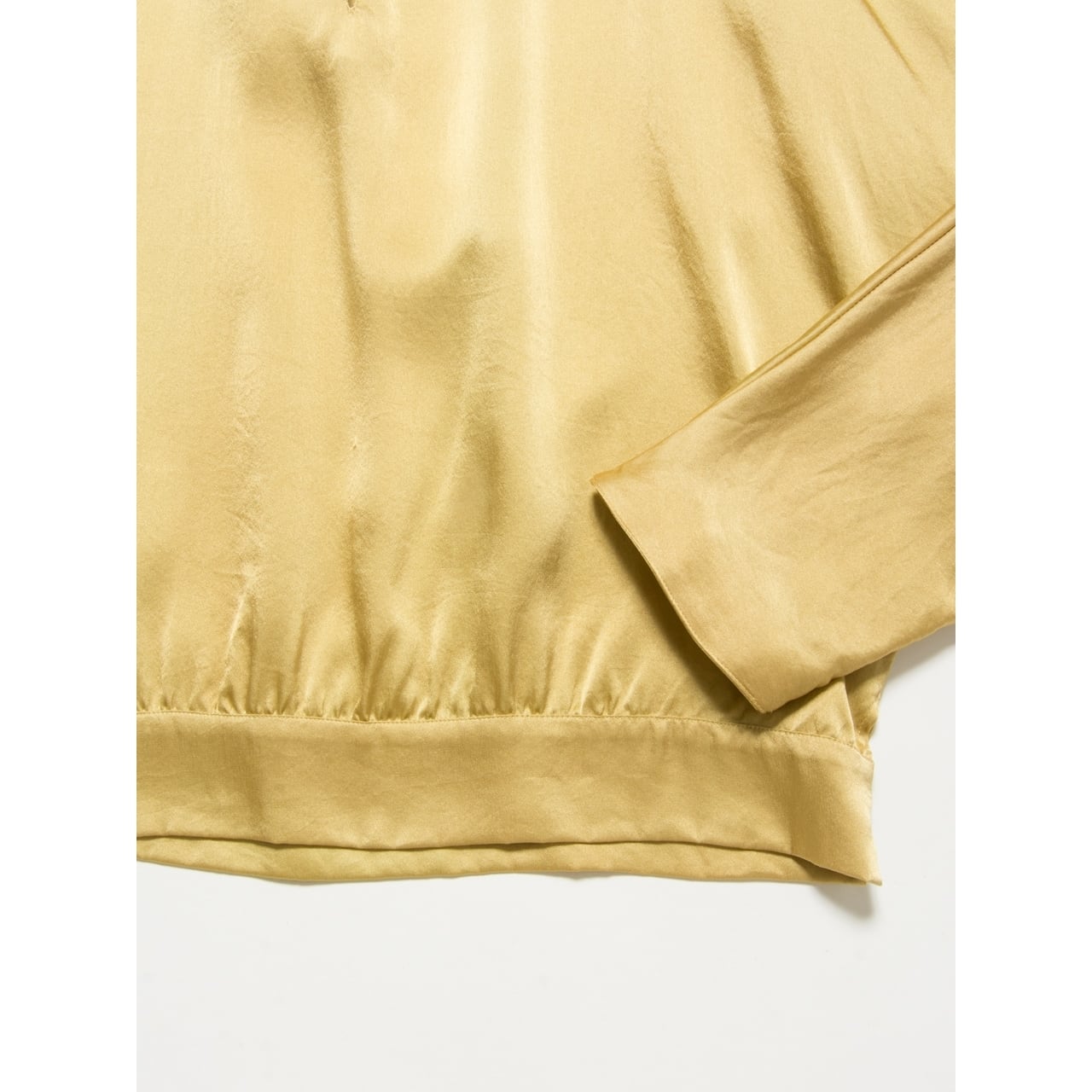 【SAINT GERMAIN DES PR?S】Made in France collarless silk blouse（サンジェルマン デ プレ フランス製 ノーカラーシルクブラウス シャツ）5c