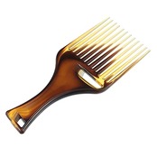 VOCOSTE 広歯アフロヘアピックコーム ヘアスタイリングツール プラスチック製 アンバー