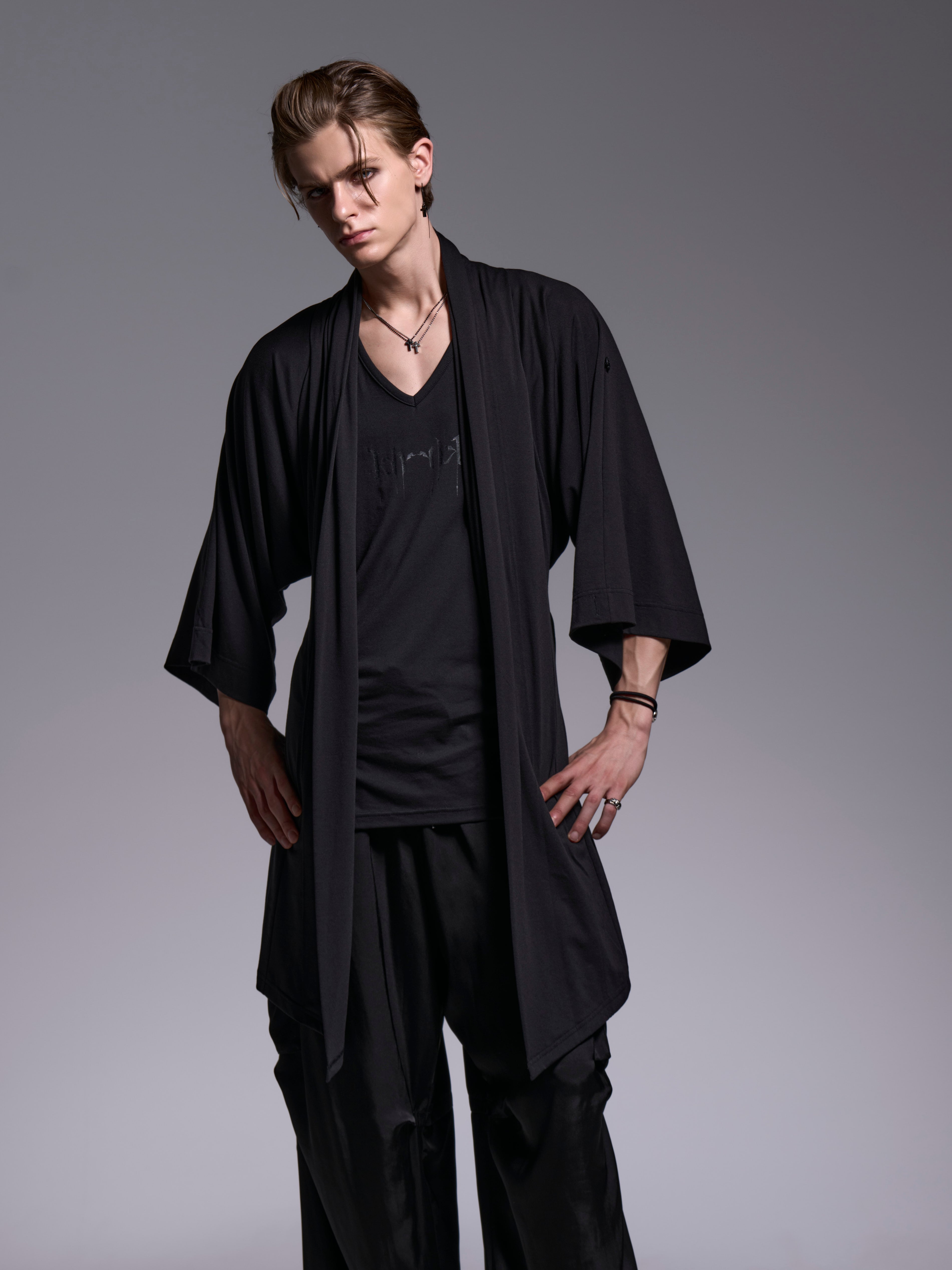 BEATENJIKU KIMONO-Sleeve Cardigan (Black) | DETRUIRE