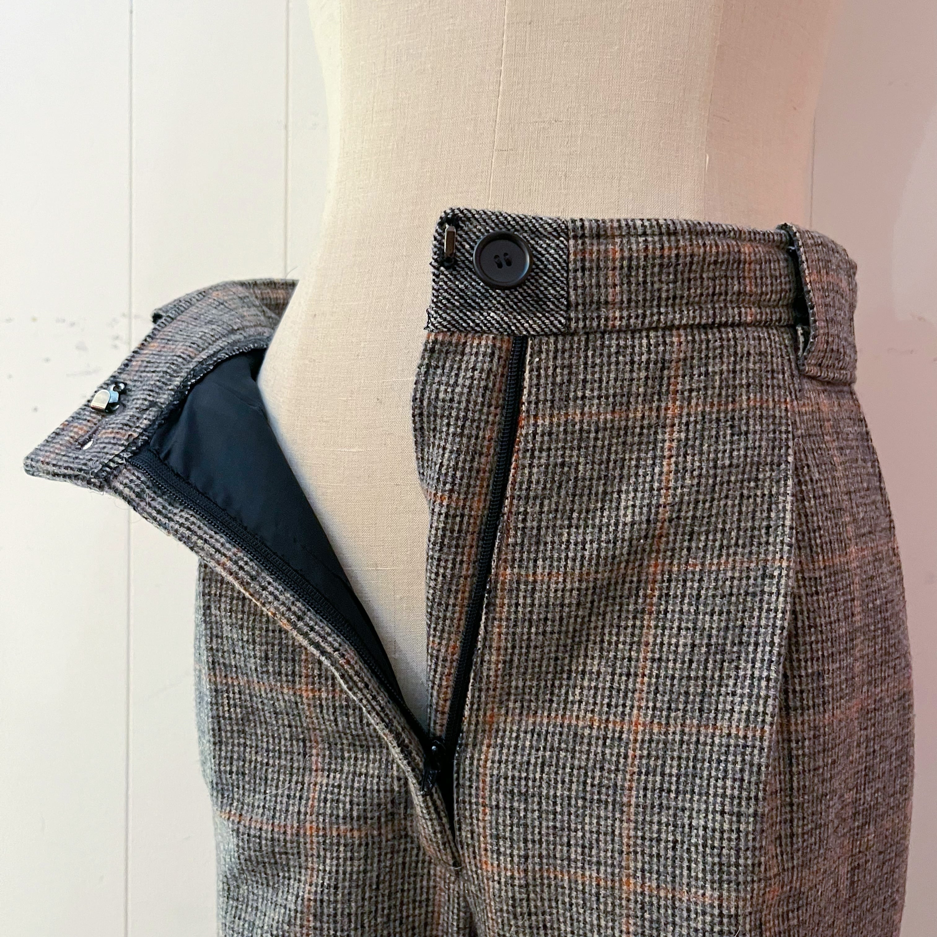 high waisted glen plaid wide leg pants