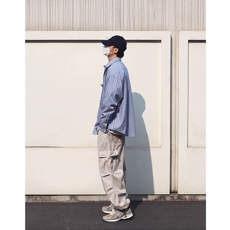 ★STRIPED RETRO WORK SHIRT　　　A0811