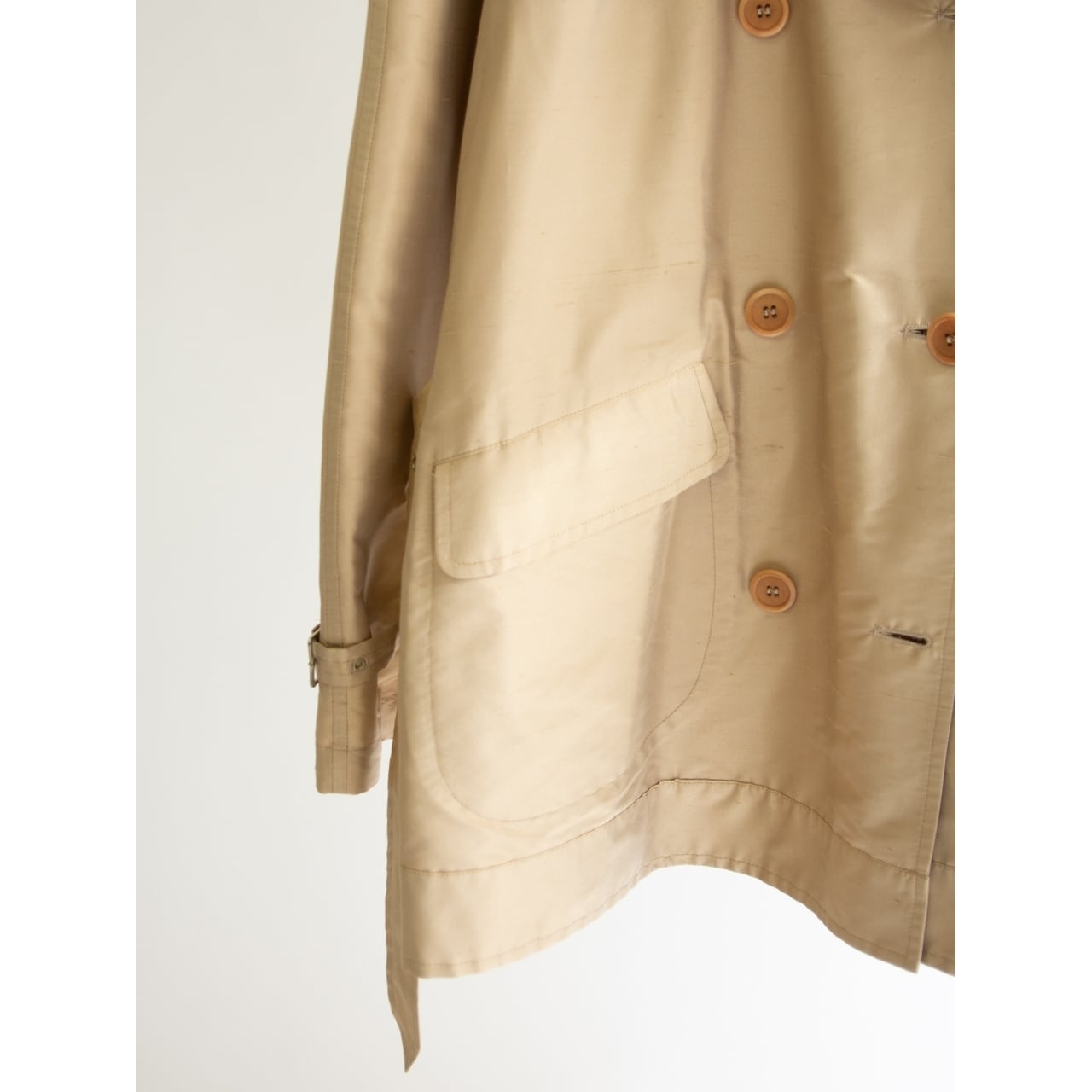 【landi】Made in Italy 100% Silk Belted Coat（ランディ イタリア製 シルクベルテッドコート ショートトレンチ）