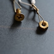 ARABUNA KEI ピアス ボルト & ナット シルバー/ ARABUNA KEI Earrings Bolt & Nut Silver