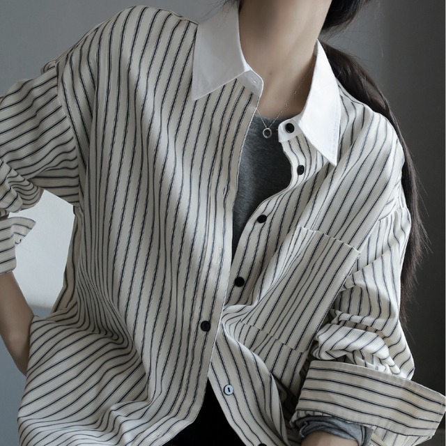 フレンチスタイル ストライプ シャツ 10002