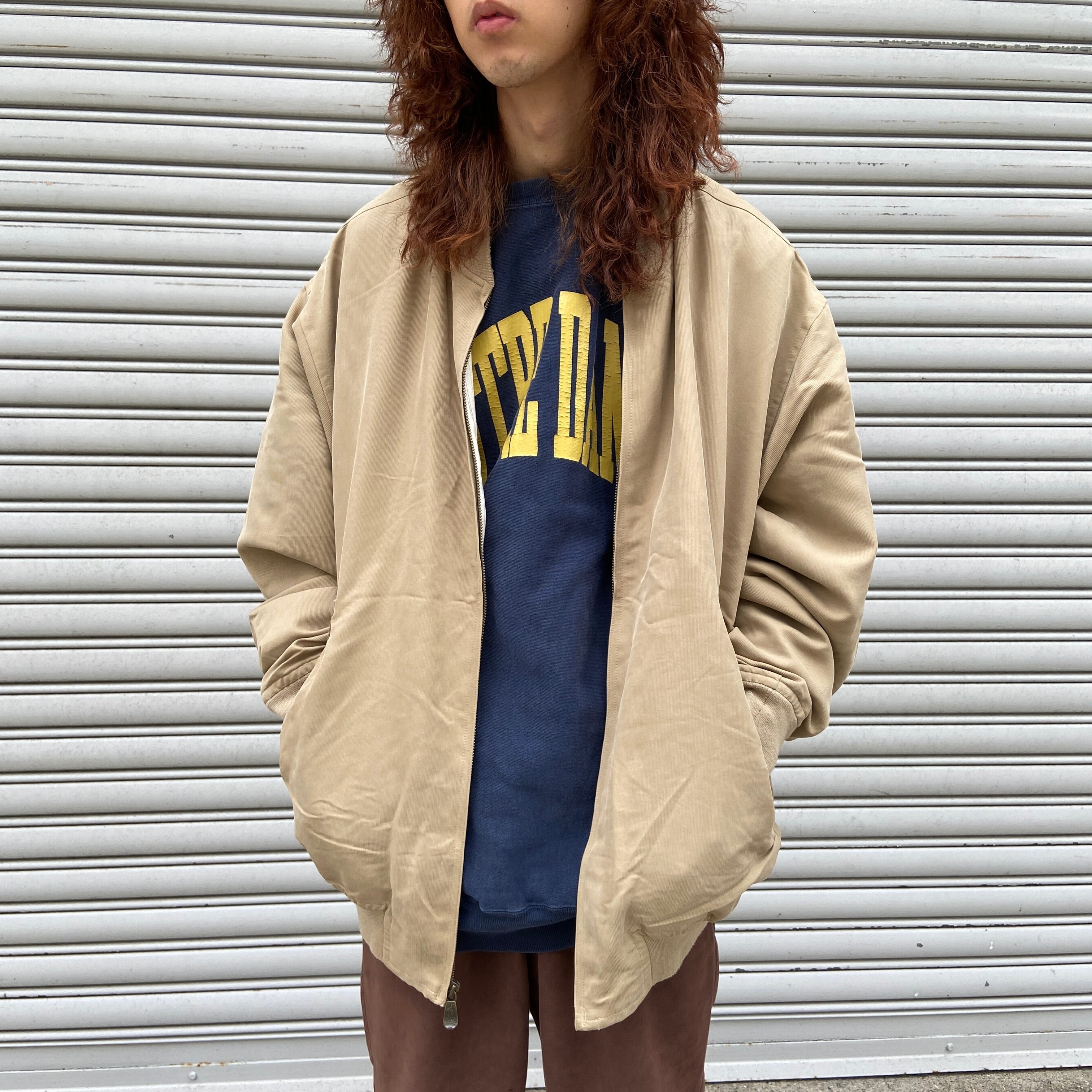 送料無料』90s NAUTICA ビッグブルゾン ベージュ MA-1タイプ XXL ...