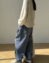 コーデュロイ 裏フリース ワイドパンツ