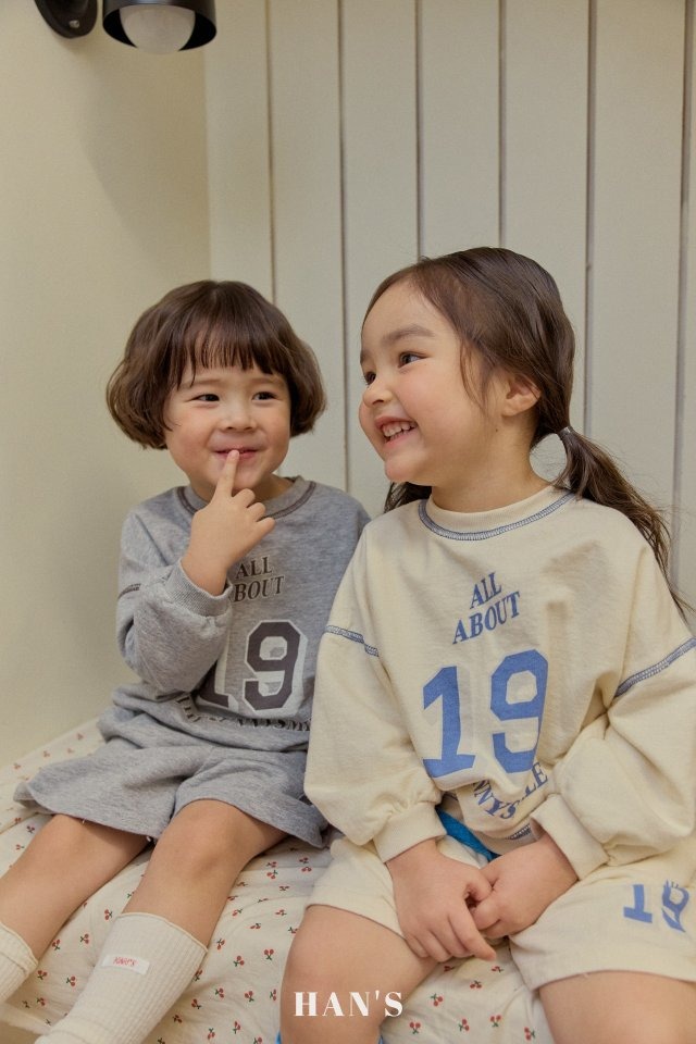 【取寄】hans｜nineteen sweatshirt｜19スウェット｜XS-JM｜kids&jr｜26 spring