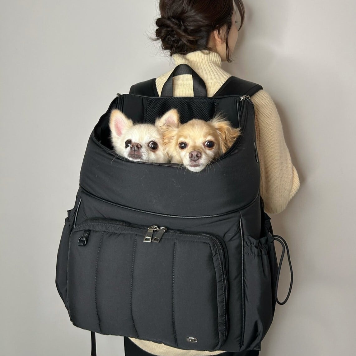 FuFu フワモコリュックキャリー Lサイズ ブラック | Milla Noue ミラヌー