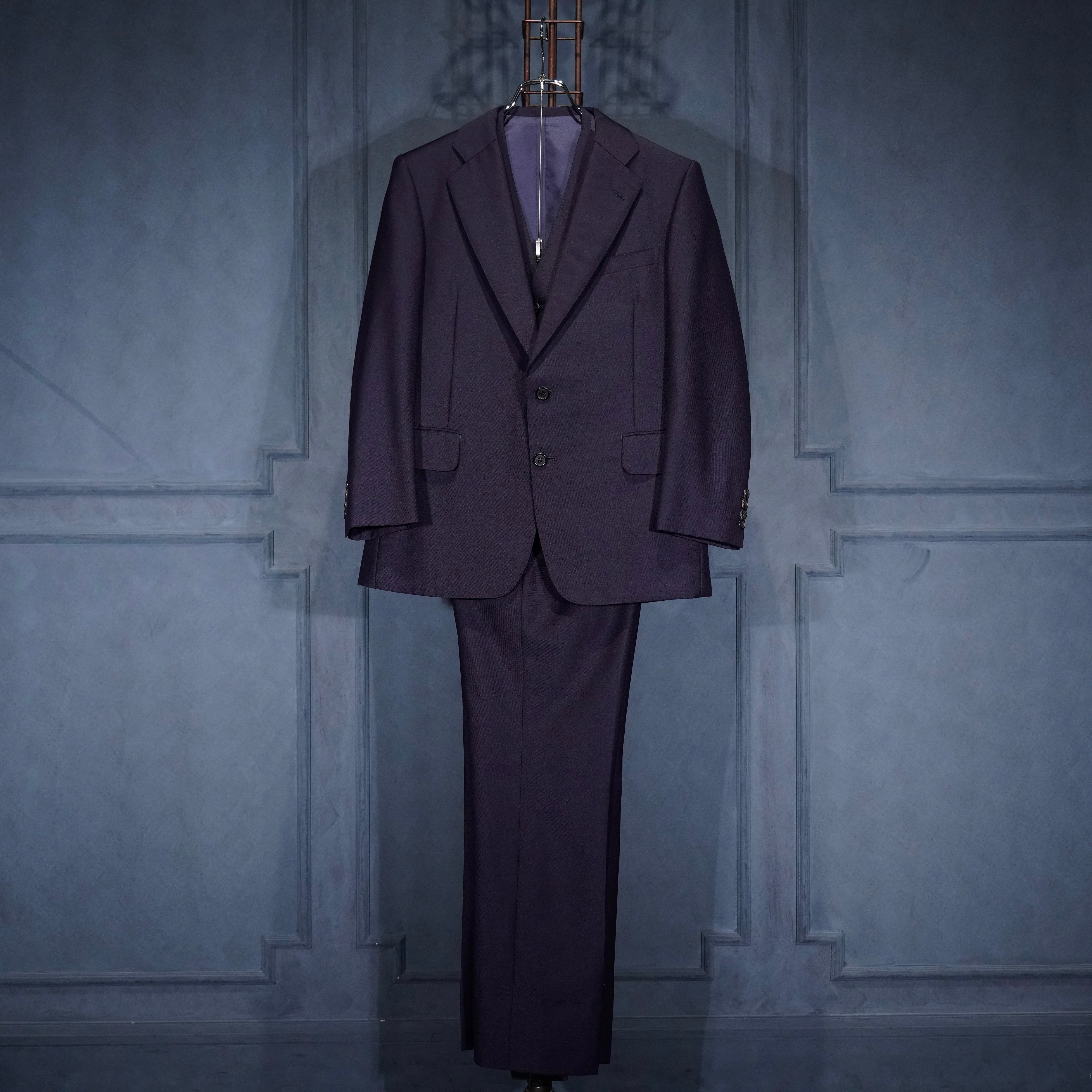 BURBERRY ネイビー スーツ【羊毛100 （ラムウール）】 Burberrys NAVY COLOR MOHAIR WOOL DESIGN SET UP SUIT/バーバリーズ