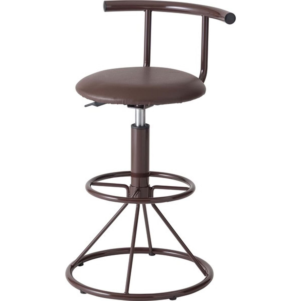 キリク キッチンハイチェア PC-105BR PC-105WH ブラウン 茶 ホワイト 白 2色 カウンターチェア ハイスツール 回転式 昇降機能付 足置き付 ソフトレザー 椅子 インテリア 家具 おしゃれ