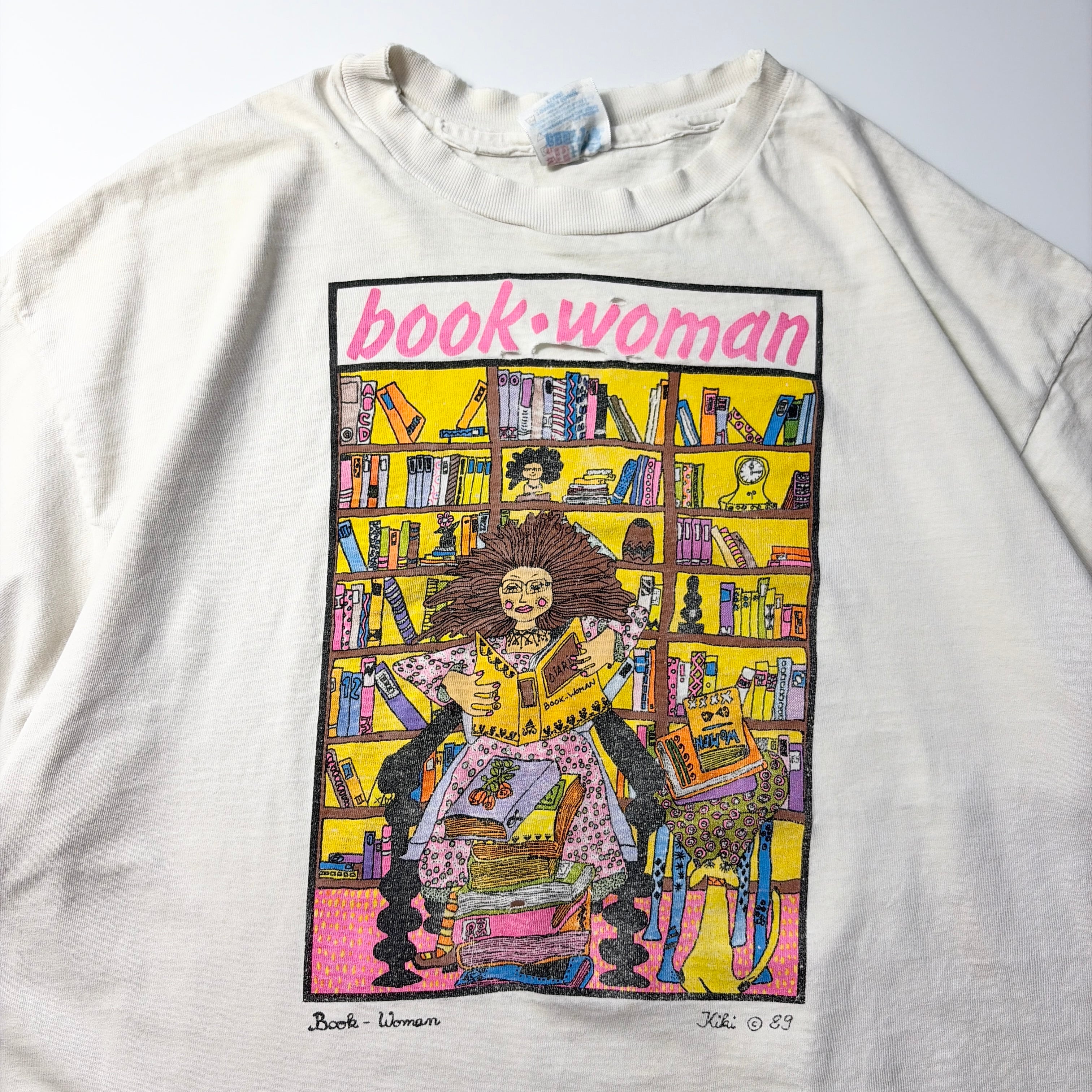 80s Hanes Book Woman Art Graphic T-Shirt
